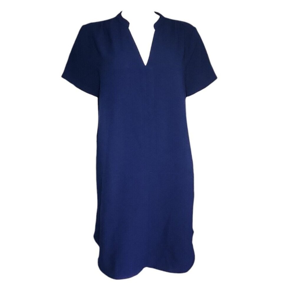 Lush Dress Womens Size L Large Solid All Blue Pullover Short Sleeve Shirt‎